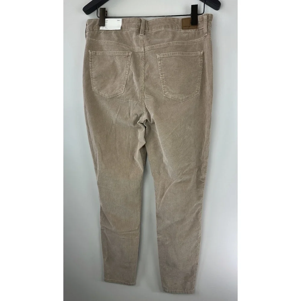 NWT AE Stretch High Waisted Corduroy Jegging Pant American Eagle Tan 14 Long 32w - Picture 10 of 12
